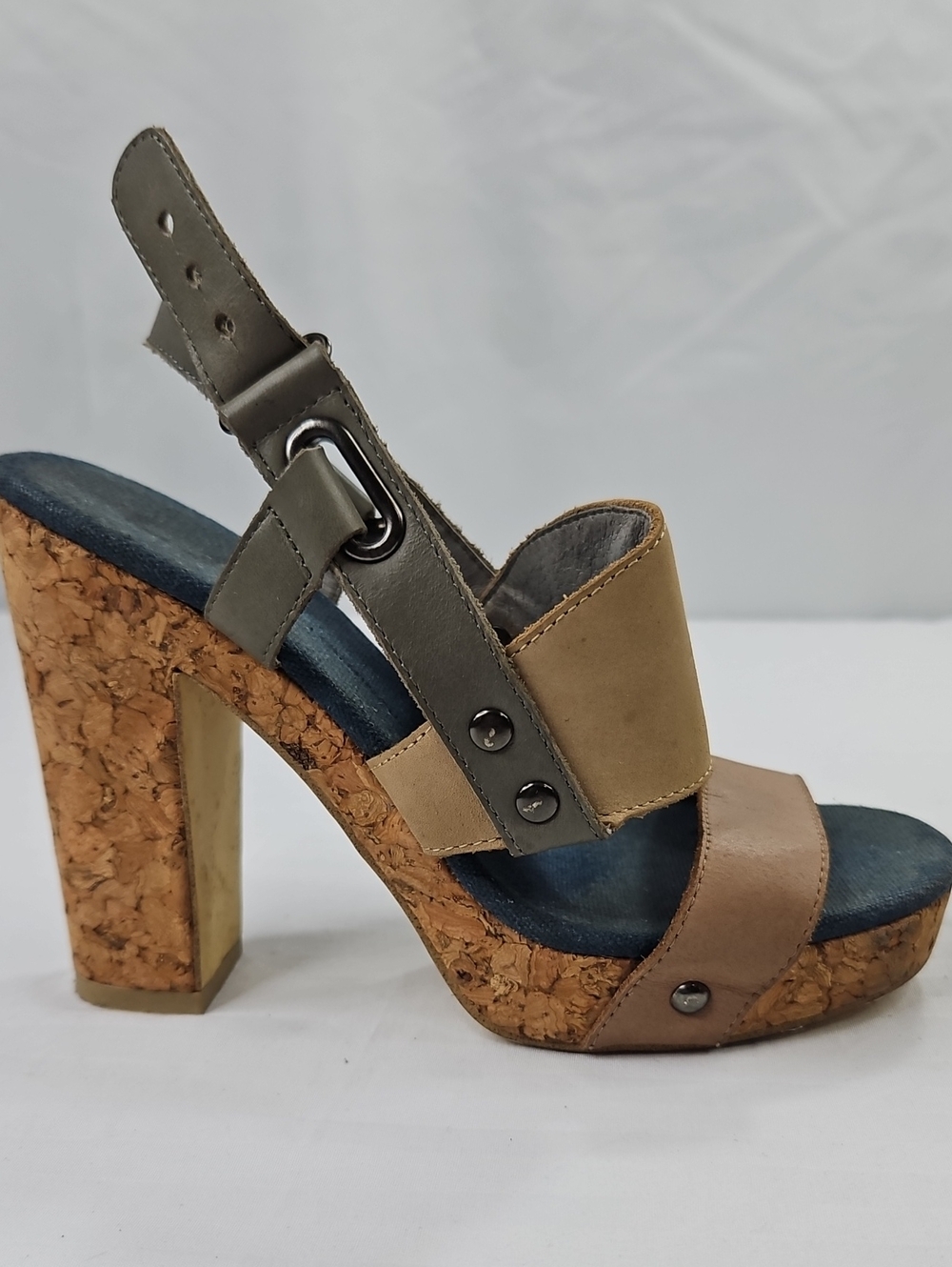 Adolfo Dominguez Women’s Multi-Tone Cork Platform Sandal Size 5